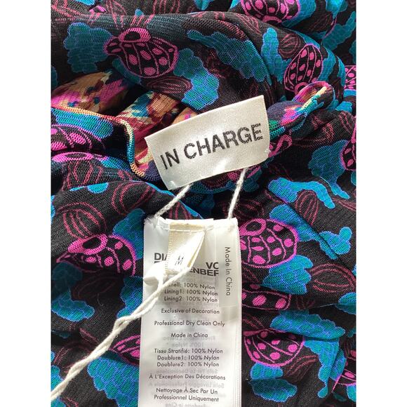 Diane Von Furstenberg 'Verina' Blue Mockneck Reversible Dress Size M - NWT - Picture 4 of 4